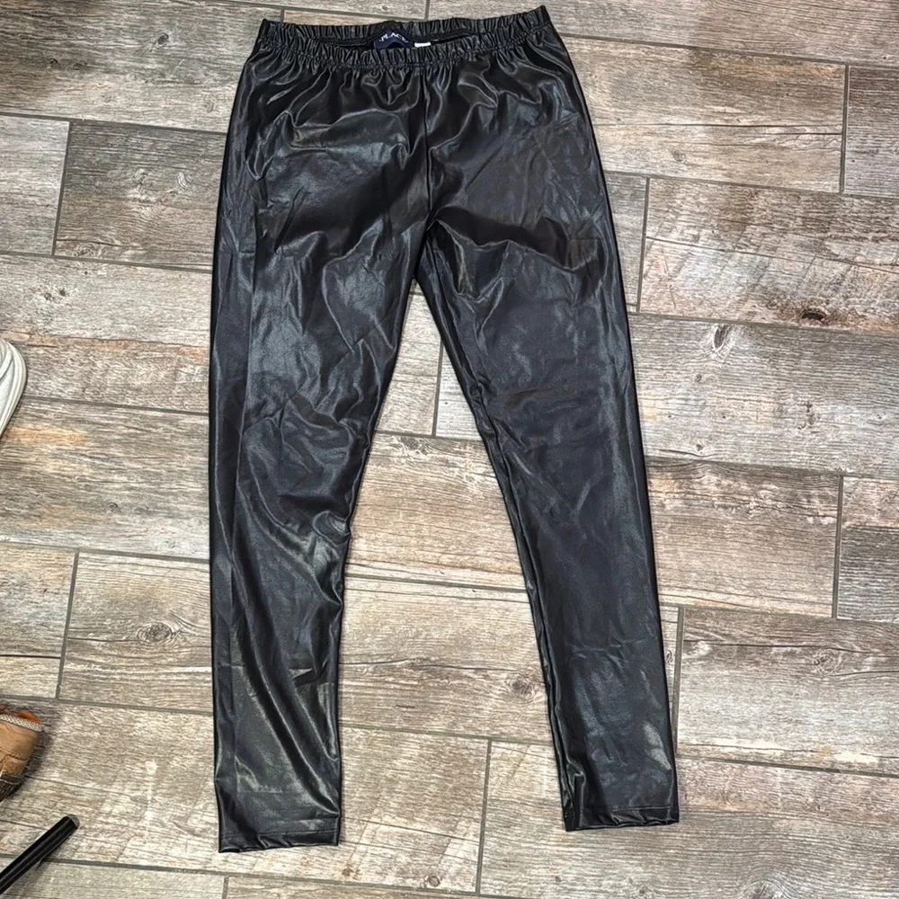 Girls Faux Leather Black Pants​